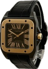 Orologio Cartier Santos 100 MM W2020007 2878 Nero Automatico Unisex Ottimo A4860
