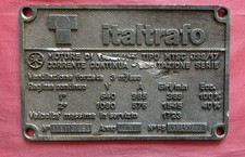 TARGA LOCOMOTIVA ITALTRAFO