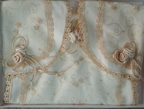 Centrini tris pizzo organza - centrini,