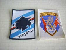 2 PATCH TOPPA ricamata FOOTBALL CALCIO SAMPDORIA e GENOA VINTAGE ANNI 90 NUOVE