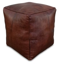 Pouf quadrato in pelle