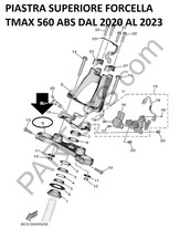 YAMAHA TDM 900 ABS 2018 PIASTRA SUPERIORE FORCELLA