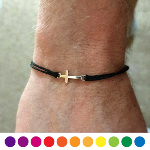 Bracciale con croce argento - bracciale,