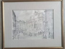 Fiore Brustolin Zaccarian, Disegni a matita: FONTANA DI TREVI, PIAZZA DI PIETRA