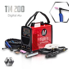 SALDATRICE INVERTER TIG WIG TM 200 DIGITAL AC/DC 200 A ALLUMINIO SALDATURA HF 