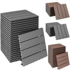 Set piastrelle terrazza effetto legno ad incastro balcone giardino 31 x 31 cm