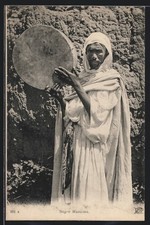 Cartolina Musicista Arabo con Tam-Tam 