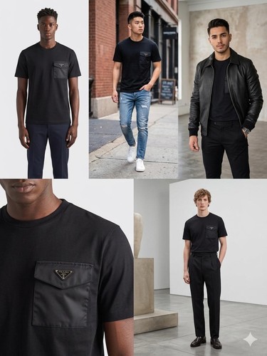 Shirt prada nera - t-shirt,