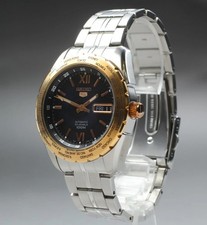 【Come Nuovo】 Orologio Uomo Seiko 5 7S36-03S0 SNZG62 Oro Quadrante Nero Automatico 100M GIAPPONE