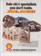 advertising Pubblicità OLIO MOTO SHELL RACING 1981 LUBRIFICANTI  EPOCA VINTAGE