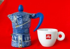 RARA MINI CAFFETTIERA JEANS VINTAGE 1 TAZZA NUOVA DA COLLEZIONE