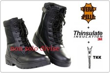 ANFIBI FOSTEX CON ZIP CERNIERA MILITARI NERI IN PELLE PS GPG VIGILANZA MIMETICA