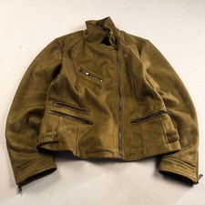 Giacca pelle scamosciata oliva