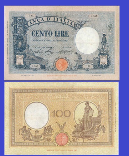 Italia 100 lire 1926 - , uk