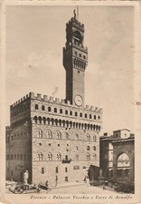 C1 - Cp Cartolina FIRENZE Palazzo Vecchio e Torre Arnolfo - Fg Vg 1939
