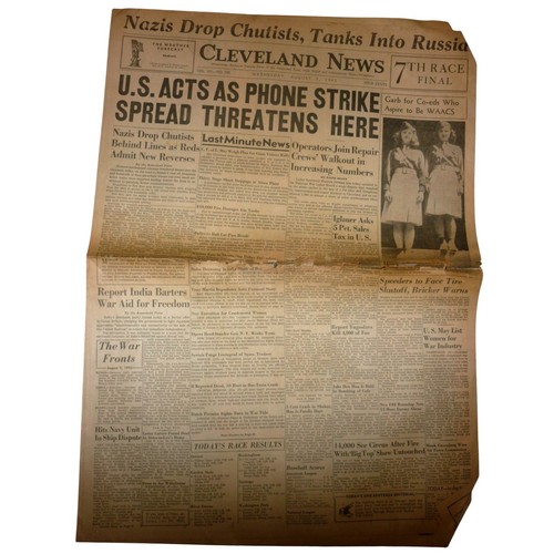 1942 cleveland news giornale - cleveland,