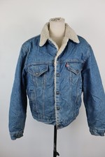 LEVI'S GIUBBINO JEANS GIACCA UOMO 42 MAN JACKET VINTAGE LOGO MADE IN USA DENIM