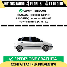 Tagliando per RENAULT Megane Scenic 1.6i 55 kw Benzina 1997-1999 - 4 Lt di ol...