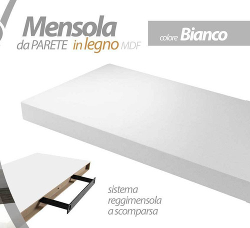 Mensola parete bianco total - mensola,