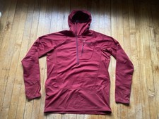 Patagonia R1 2013 Felpa con Cappuccio Uomo Grande Rosso Offset Cappuccio Polartec Griglia Pile