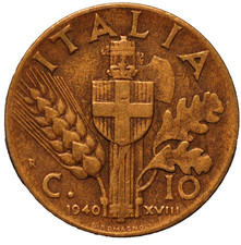 1940 Italy 10 Centesimi