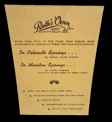 Volantino ristorante ruth - volantino, ruth's