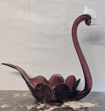 Portaoggetti Cigno vintage- Vetro di Murano- Svuotatasche anni '50