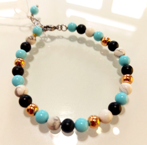 Bracciale uomo acciaio pietre - bracciale,