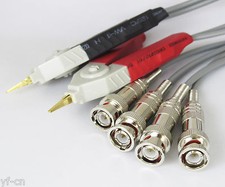 1Set Kelvin Clip per Misuratore LCR con 4 Spine BNC Cavo Test