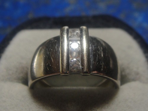 Bague moderne blanc gold - bague,