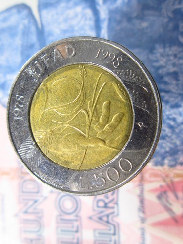 Moneta italia 500 lire - moneta,