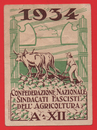 Tessera fascista sindacati - tessera,
