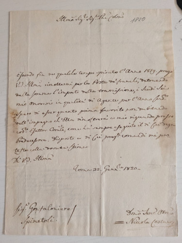 Lettera prefilatelica 1820 - prefilatelica,