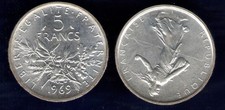 Francia 5 Franchi 1969 Argento Seminatore unc