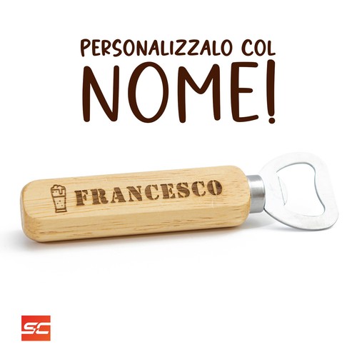 Apribottiglie legno - apribottiglie, in