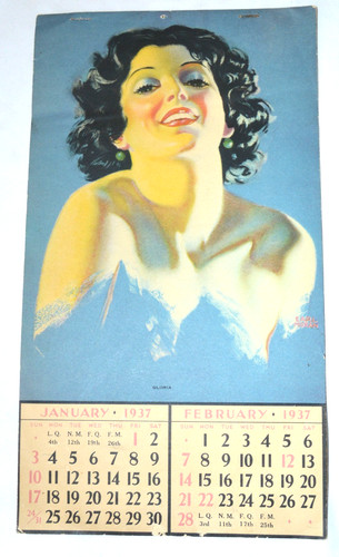 Calendario vintage 1937