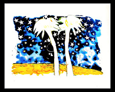 MARIO SCHIFANO-  SERIGRAFIA MATERICA cm. 100 x 120 OASI CON DUE PALME