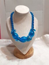 Collana Vintage Artigianale Vetro Di Murano Con Fiorellini E Boules Soffiate