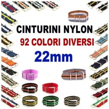 CINTURINO OROLOGIO NYLON 22mm ROSSO VERDE GIALLO NERO GRIGIO BLU ARANCIONE ROSA