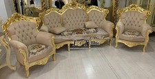 Divano Poltrona Germany tavolino da salotto foglia oro in stile barocco velluto 
