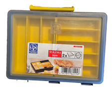 Contenitore valigetta scatola 17,5x 14 x 3 cm plastica griglie viti minuteria