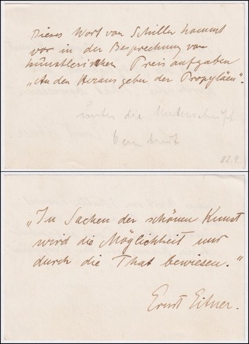 Ernst eitner pittore autografo - ernst,