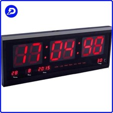 OROLOGIO DA PARETE DIGITALE CON DISPLAY LED CON DATARIO SVEGLIA E TEMPERATURA