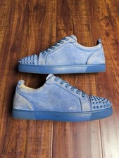 Sneakers uomo Christian Louboutin Junior Spikes basse scamosciate blu - taglia 41CL 8US