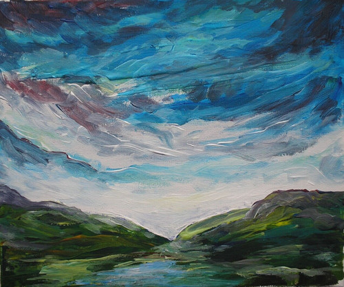 Dipinto paesaggio acrilico