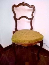 SEDIA ANTIQUARIATO FRANCESE FINE '800 IN NOCE RESTAURATA (SOLO RITIRO A ROMA)