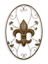 Decorazione da parete in ferro con giglio - marrone replica design retrò decoraz