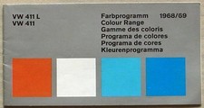 Poster tabella finiture colori auto VOLKSWAGEN 411L e 411 per 1969 #15325488 8/68