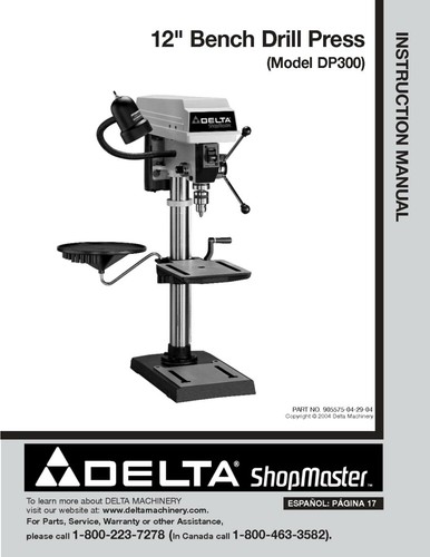 Delta shopmaster dp300 - shopmaster, 12"