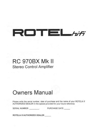 Rotel 970bxmk2 - rotel, rc-970bxmk2